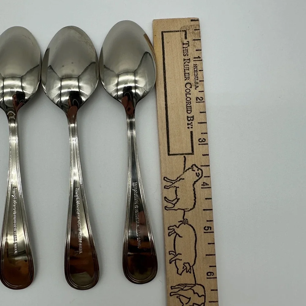 Temptations 18/10 Stainless Steel Pumpkin Patch Teaspoons Set of 6 Autumn Fall